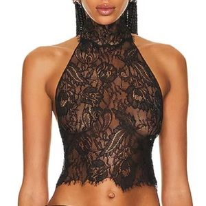 Retrofete Violet Top Black Lace